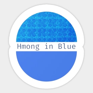 Hmong in Blue – Modern Minimalism Meets Tribal Heritage Sticker